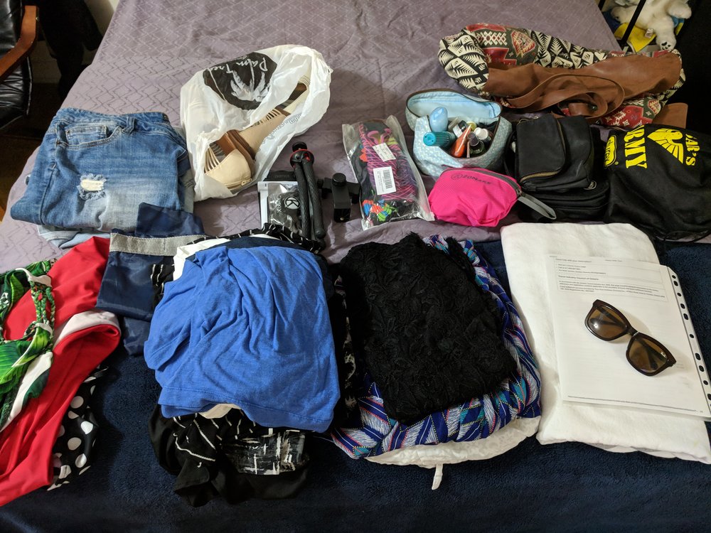  All the things going into the carry-on 